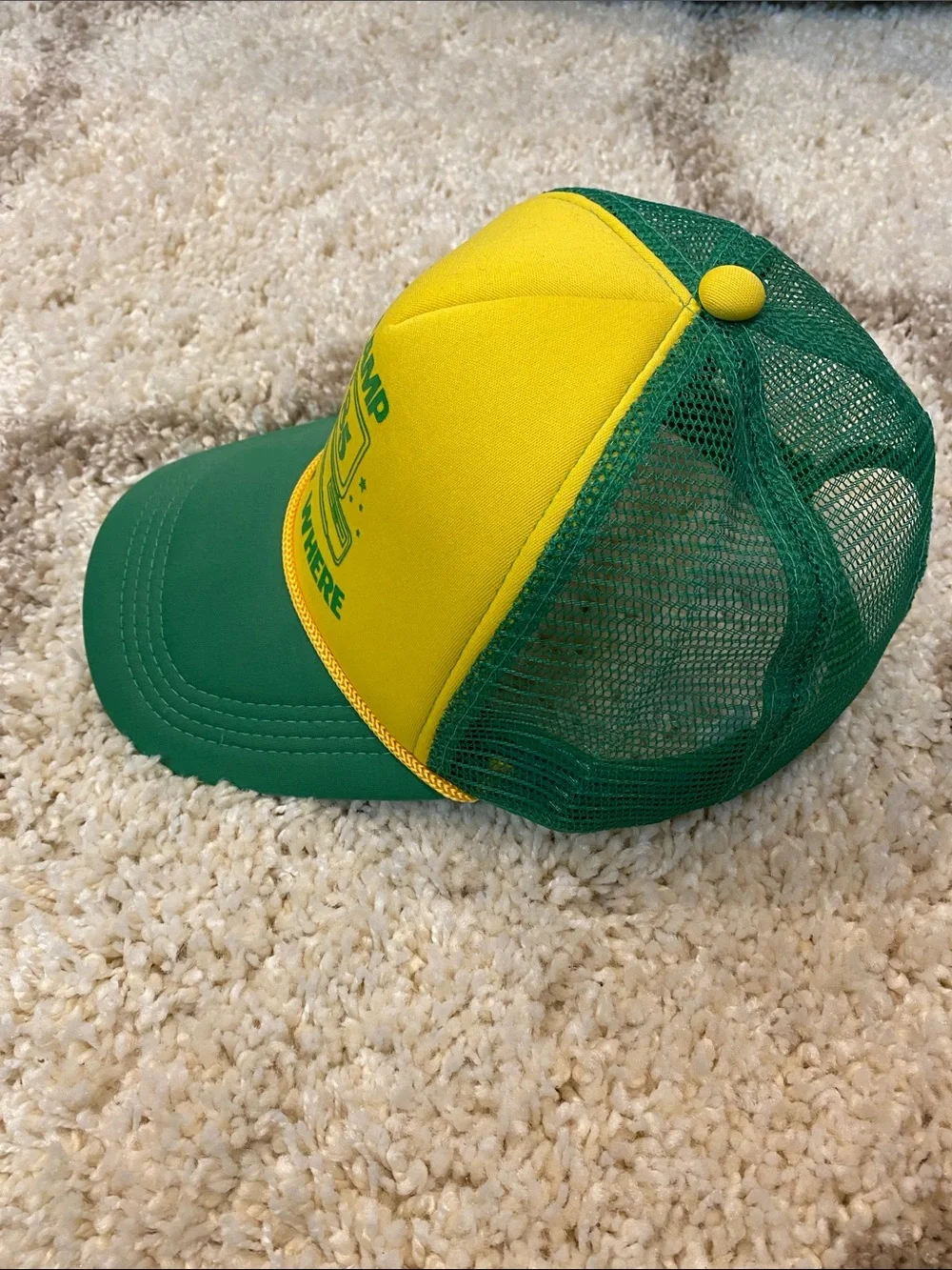 Camp '85 Know Where Green and Yellow Trucker Hat